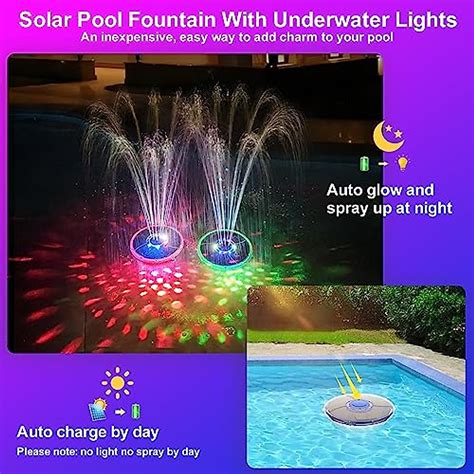 ChlorStar Solar Floating Pool Fountain with Underwater Lights Show ...