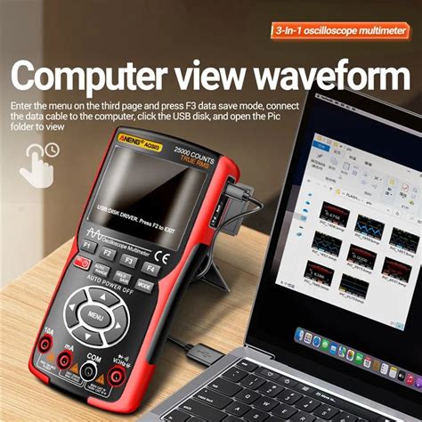 ANENG AOS03 Digital Oscilloscope Multimeter Signal Generator Waveform ...