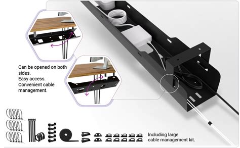 Under desk metal tray cable management
