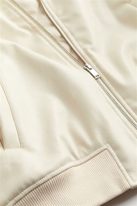 Coated bomber jacket - Light beige - Ladies | H&M IN