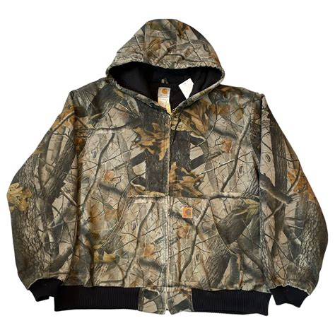 2006s Carhartt "real tree camouflage" quilting flannel active jacket ...