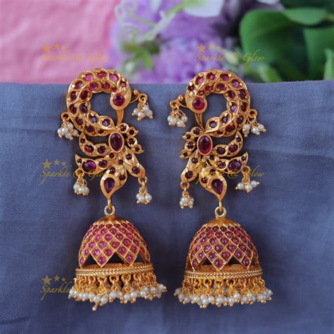 Exquisite Pink Floral Peacock Jhumka Earrings – Sparkle and Glow