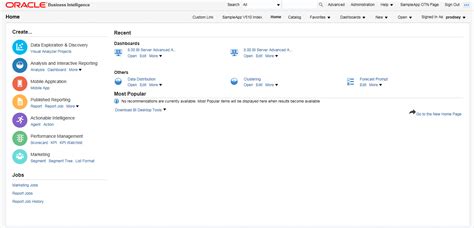 Oracle BI EEホーム・ページとは