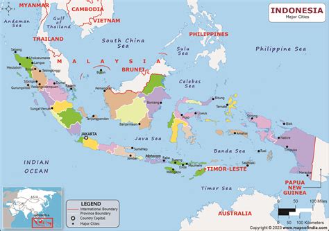 Indonesia Major Cities Map | List of Major Cities in Different States of Indonesia