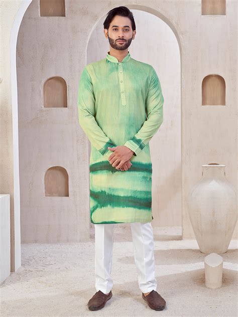 Tye- Dye kurta in shades of green – Suvidha Fashion