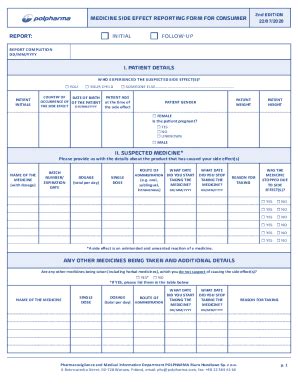 Fillable Online MEDICINE SIDE EFFECT REPORTING FORM FOR CONSUMER 22/07 ...