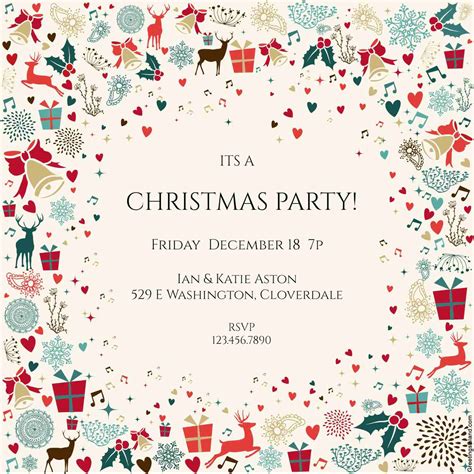 Free Printable Christmas Party Invitation Templates