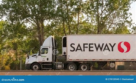 A SAFEWAY Trailer Truck Transporting and Delivering Groceries for ...