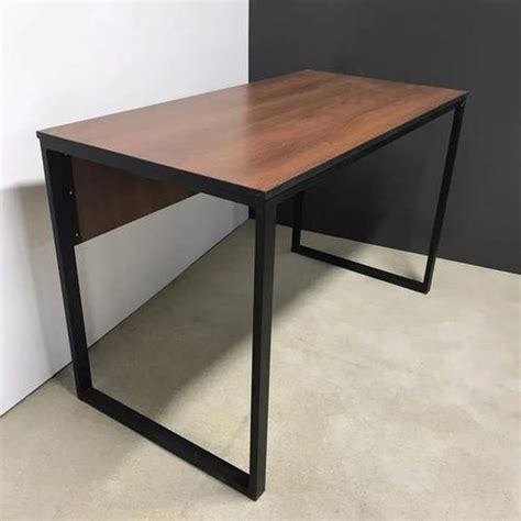 Jual meja kerja/meja staff kantor minimalis kayu mahoni kaki besi ...