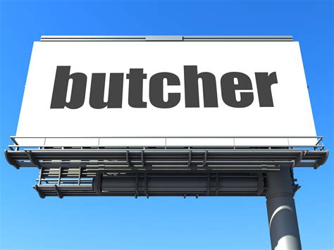 butcher word on billboard 6194211 Stock Photo at Vecteezy