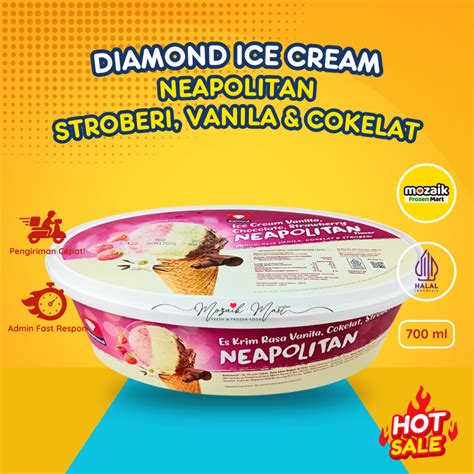 Jual Es Krim Diamond Neapolitan 700 ml-Ice Cream 3 rasa/3in1/3 in 1 ...