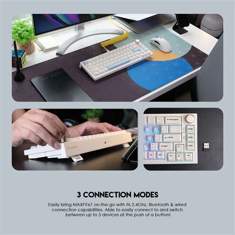 كيبورد ميكانيكي اصدار الفضاء FANTECH MAXFIT67 MK858 MODULAR BLUETOOTH ...