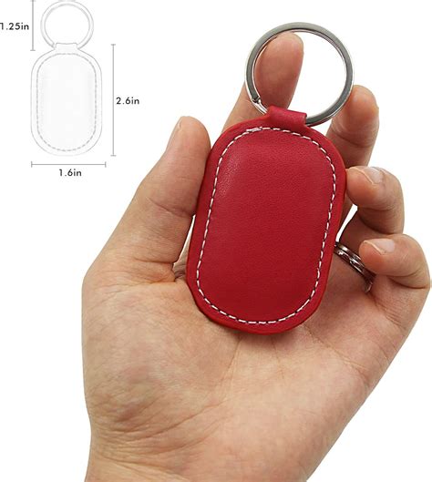 Buy Writable Red Leather Rewritable Key Fob Proximity ID Card Token Tag ...