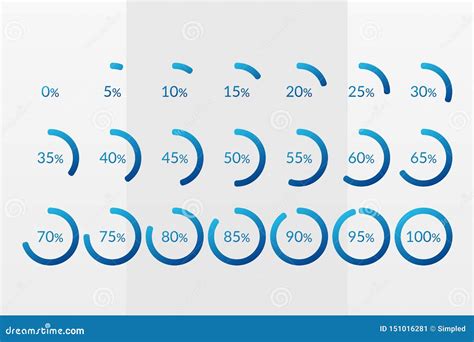 Percentage Vector Infographic Icons. 0 5 10 15 20 25 30 35 40 45 50 55 ...