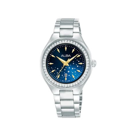 ALBA Quartz Blue Dial Analog Stainless Steel Women's Watch AH7EU1X1 ...