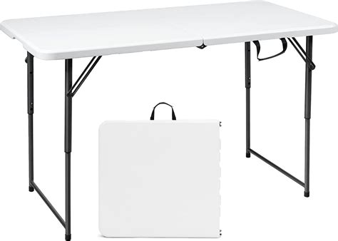 Goplus 4ft Folding Table, 48 x 24 Inch Indoor Outdoor Foldable Plastic ...