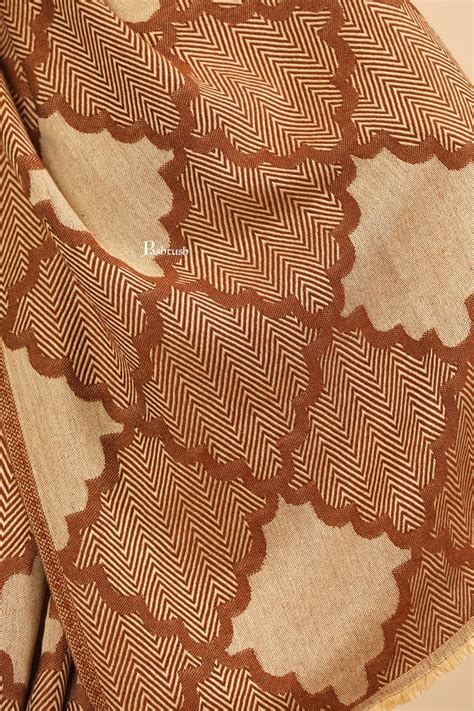 Pashtush Womens Woollen Stole, Woven Soft And Warm Design, Sahara Brow ...