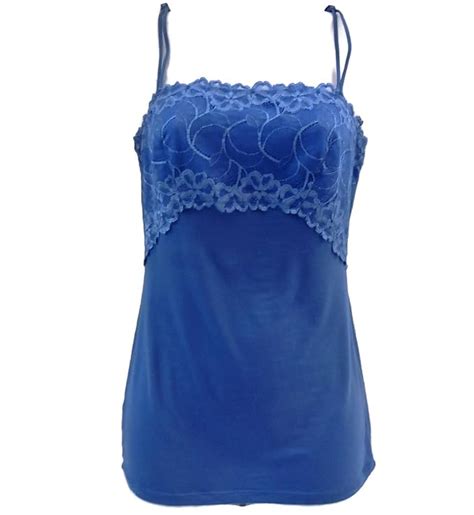 Buy Felina Women's Charming Lace & Modal Camisole Small Denim/Sky Blue ...
