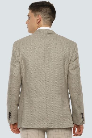 Buy Men Khaki Regular Fit Print Formal Blazer Online - 657210 | Louis ...