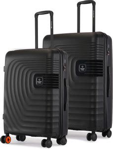 NASHER MILES Boston Hard-Sided Polypropylene Luggage Set of 2 Black ...