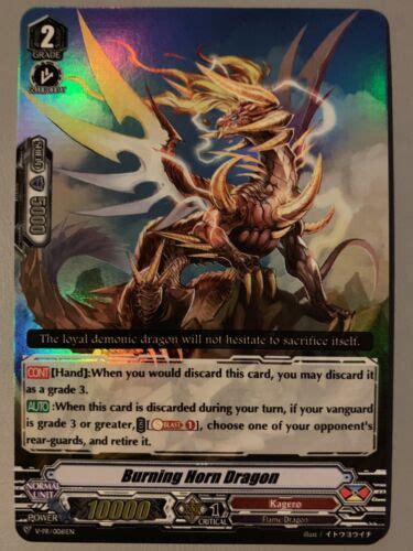 Buy Cardfight Vanguard Burning Horn Dragon Kagero Grade 2 V-pr0061en ...