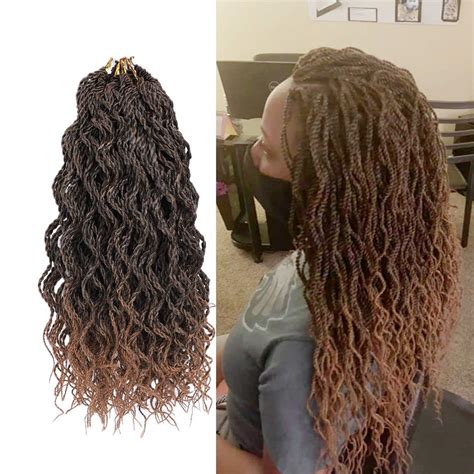 Buy 18 Inch 6 Packs Wavy Senegalese Twist Crochet Hair Wavy Braids ...