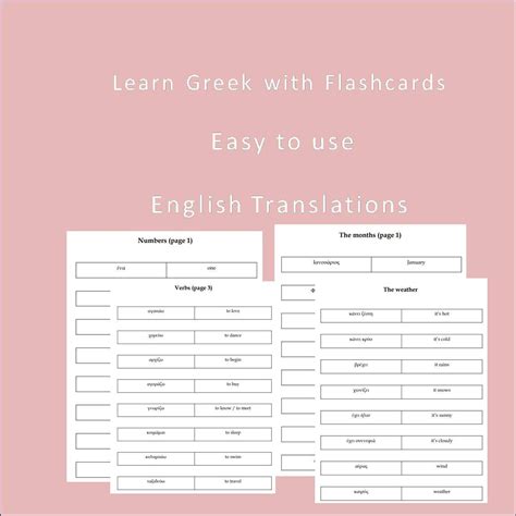 100+ Common Greek Words and Phrases | Greek Flashcards Printable ...