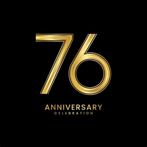 ゴールデン番号ベクトル テンプレート イラスト 76 周年記念お祝いテンプレート デザイン | Premiumベクトル素材