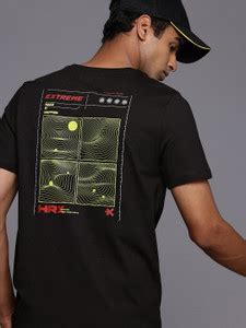 HRX by Hrithik Roshan Printed Men Round Neck Black T-Shirt - Buy HRX by ...