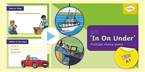 'In On Under' Prepositions Quiz Game (teacher made) - Twinkl