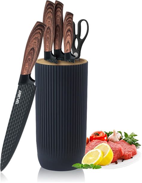 Amazon.com: Kitchen Knife Set, Retrosohoo 6 Pieces Black Professional ...