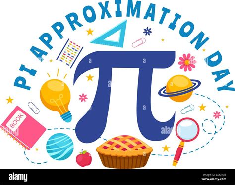 Pi Approximation Day Vector Illustration on July 22 with Mathematical Constants, Greek Letters ...