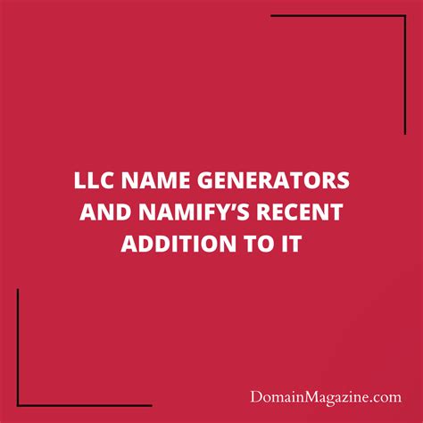 LLC name generators and Namify's recent addition to it | Domain Magazine