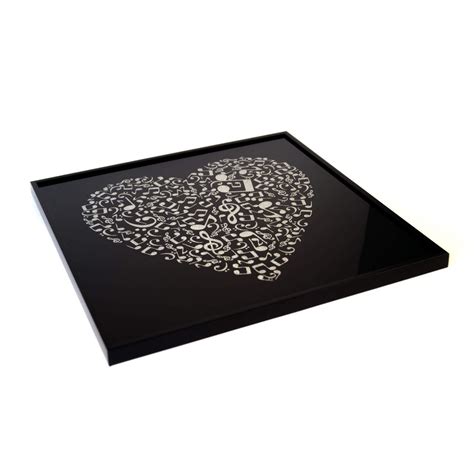 Wall Art Music Heart - silver glitter | wall-art.com