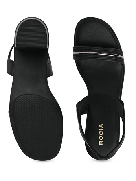Shop Rocia By Regal Black Women Classic Block Heel Sandals 53084BLACK