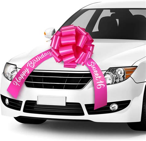WILLBOND Giant Sweet 16 Car Bow with Ribbon - Rose Red India | Ubuy