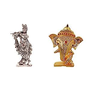 Buy ART N HUB Combo 2 Statue God Krishna & Ganesha Idol Puja Mandir ...