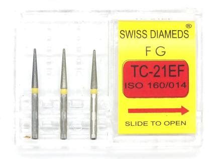 ADDLER DENTAL DIAMOND BUR TC-21EF FG AIR ROTOR SWISS DIA PREMIUM BURS ...