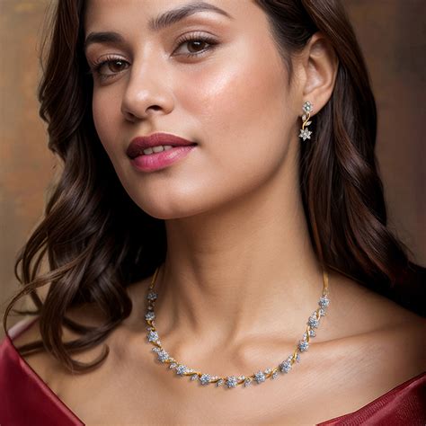 Golden Elegance Diamond Necklace Set – Kalakrith Milano