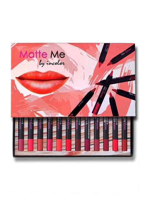 Buy Incolor Matte Me Crayon Lipstick Combo Pack of 12 Online at Low ...