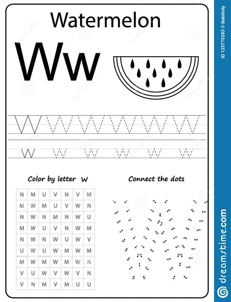 letter w coloring worksheet free kindergarten english - letter w ...