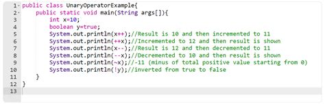 Image result for Java Unary Operator
