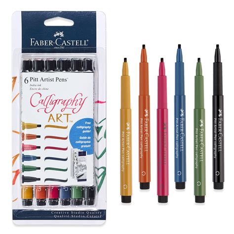 Buy Faber-Castell Calligraphy Pitt Artist Pen Set - 6 Multi Colored ...