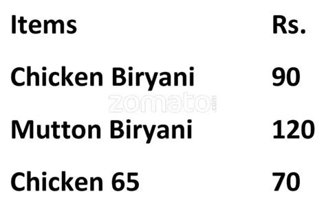 Menu at Halal Thalapakattu, Chennai, 729