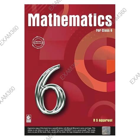 Mathematics For Class 6 | By R S Aggarwal | 2024 - 2025 Latest Edition ...