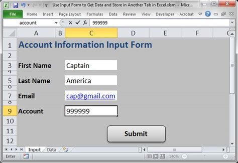 Image result for Excel Name and Address Input Form
