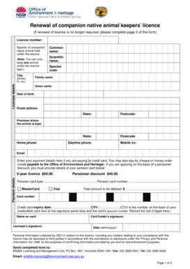 Apply For A Native Animal Keeper LicenceService NSW - Fill and Sign ...