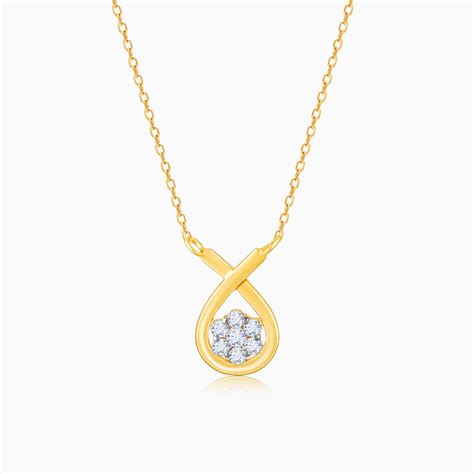 Gold Cradle Knot Diamond Necklace – Heer by GIVA