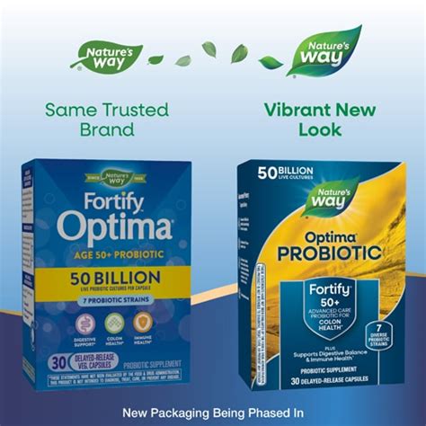 Nature's Way Fortify Optima Probiotic for Adults 50+ - 50 Billion Live ...