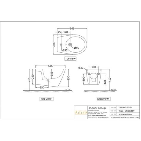 Wall Hung Bidet with Fixing Accessories